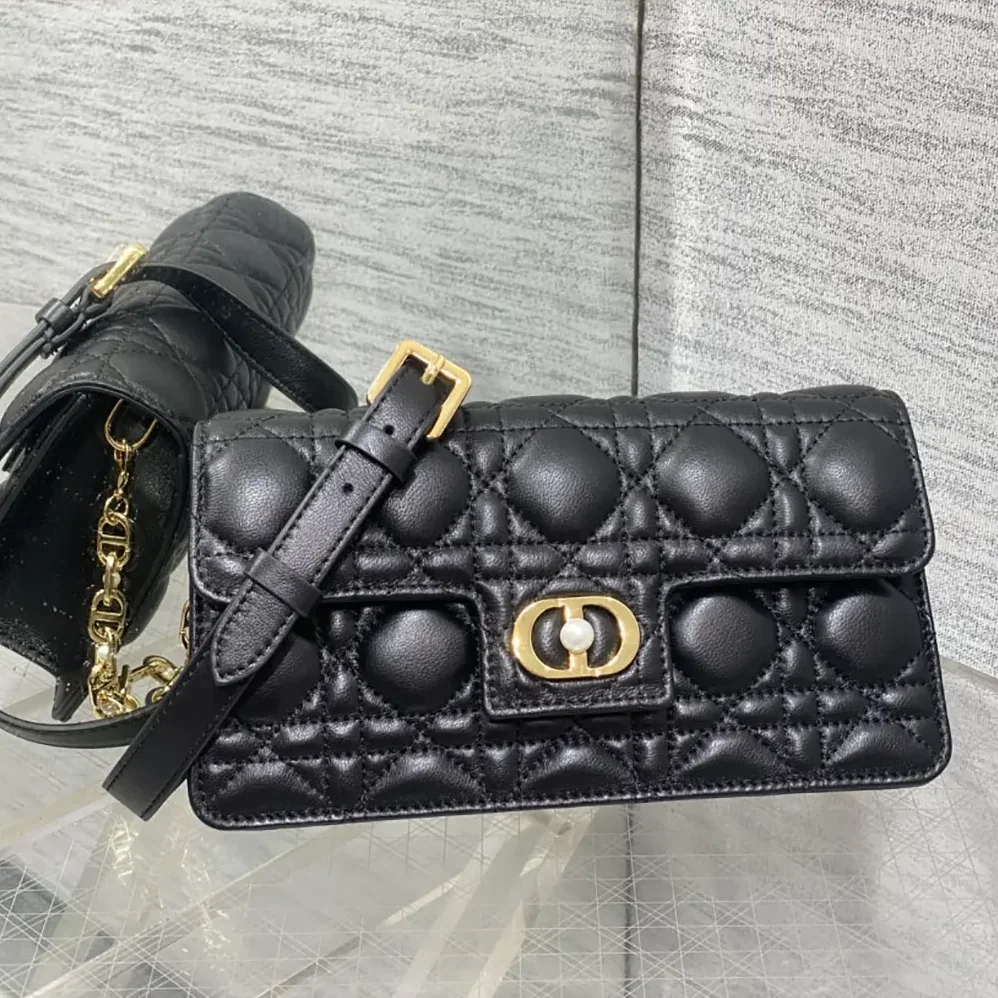 Dior Jolie Mini Bag Black Cannage Lambskin for Women