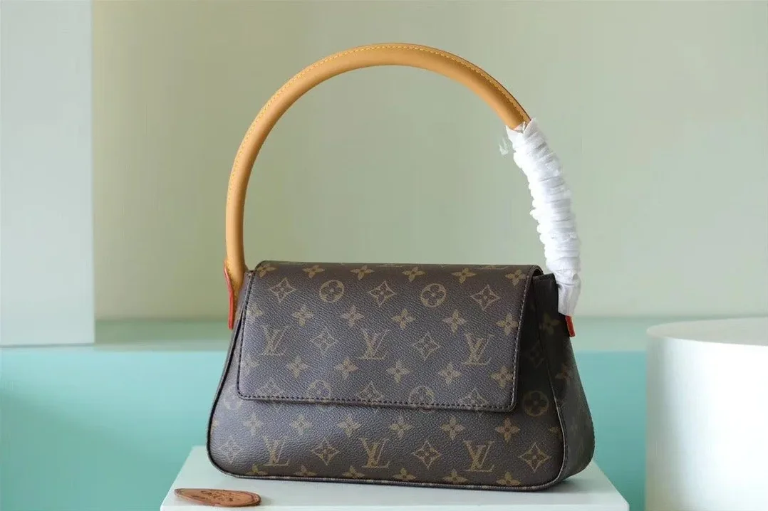 Louis Vuitton Mini Looping Flap Shoulder Bag Monogram in Brown LV Louis Vuitton Mini Looping Flap Shoulder Bag Monogram in Brown LV