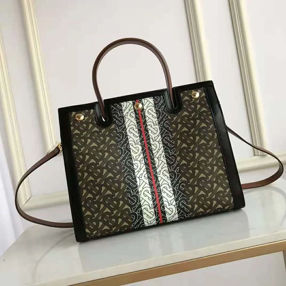 Burberry Medium Monogram Stripe E for Women in canvas Title Bag