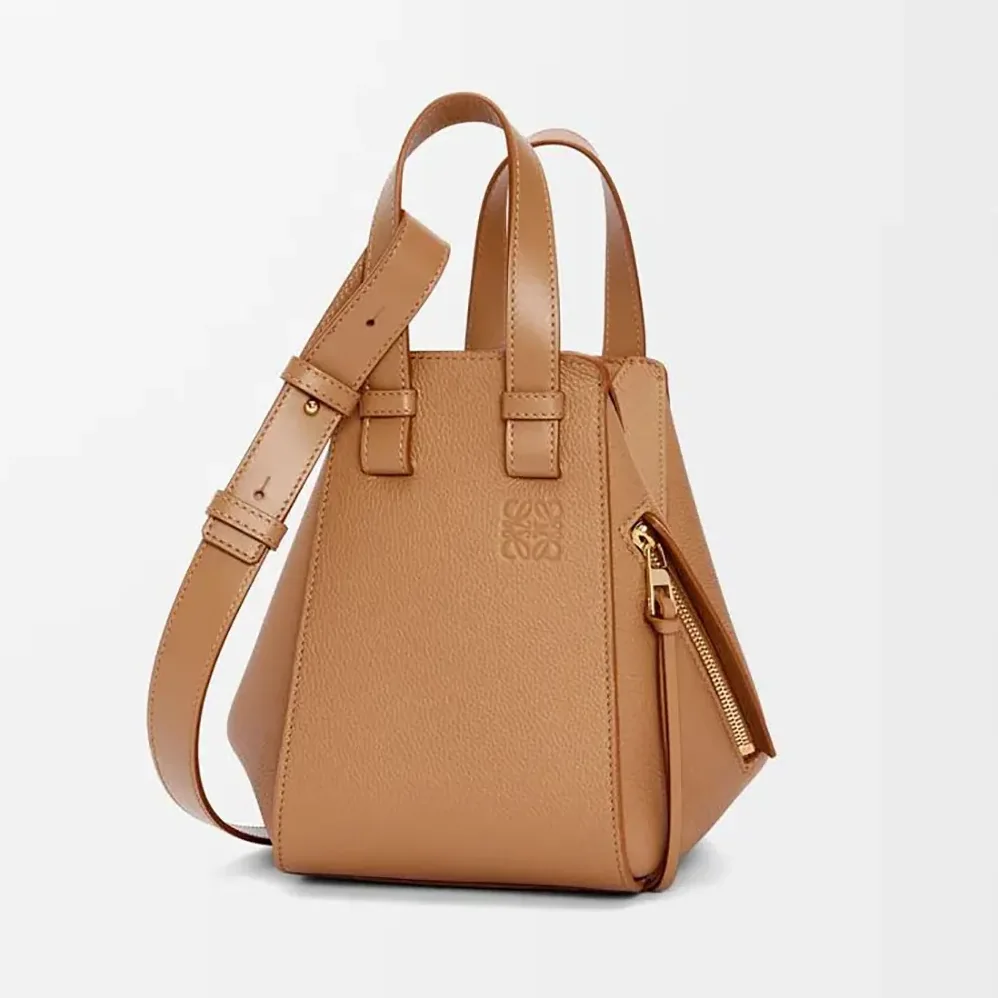 Loewe Compact Hammock Bag in Soft Grained Calfskin for Unisex in Brown Loewe Compact Hammock Bag in Soft Grained Calfskin for Unisex in Brown