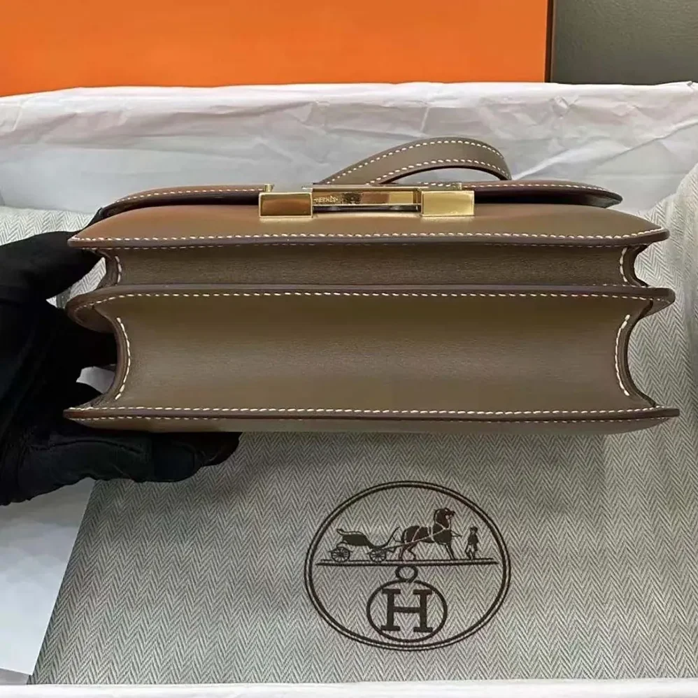 Hermes Constance 24 Bag Box Leather for Women in Gray/Gold Hermes Constance 24 Bag Box Leather for Women in Gray/Gold