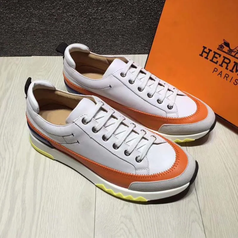 Hermes Rapid sneaker Shoes White Sole for Men in Orange