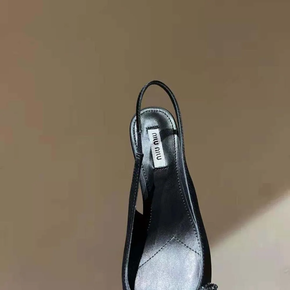 Miu Miu Satin Slingback Pumps 55 mm Heel Height for Women in Black