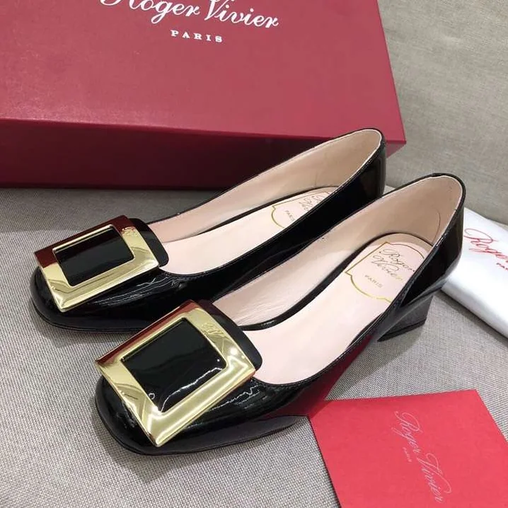 Roger Vivier Tres Vivier Ballerinas 2.54 cm Heel for Women in Black Roger Vivier Tres Vivier Ballerinas 2.54 cm Heel for Women in Black