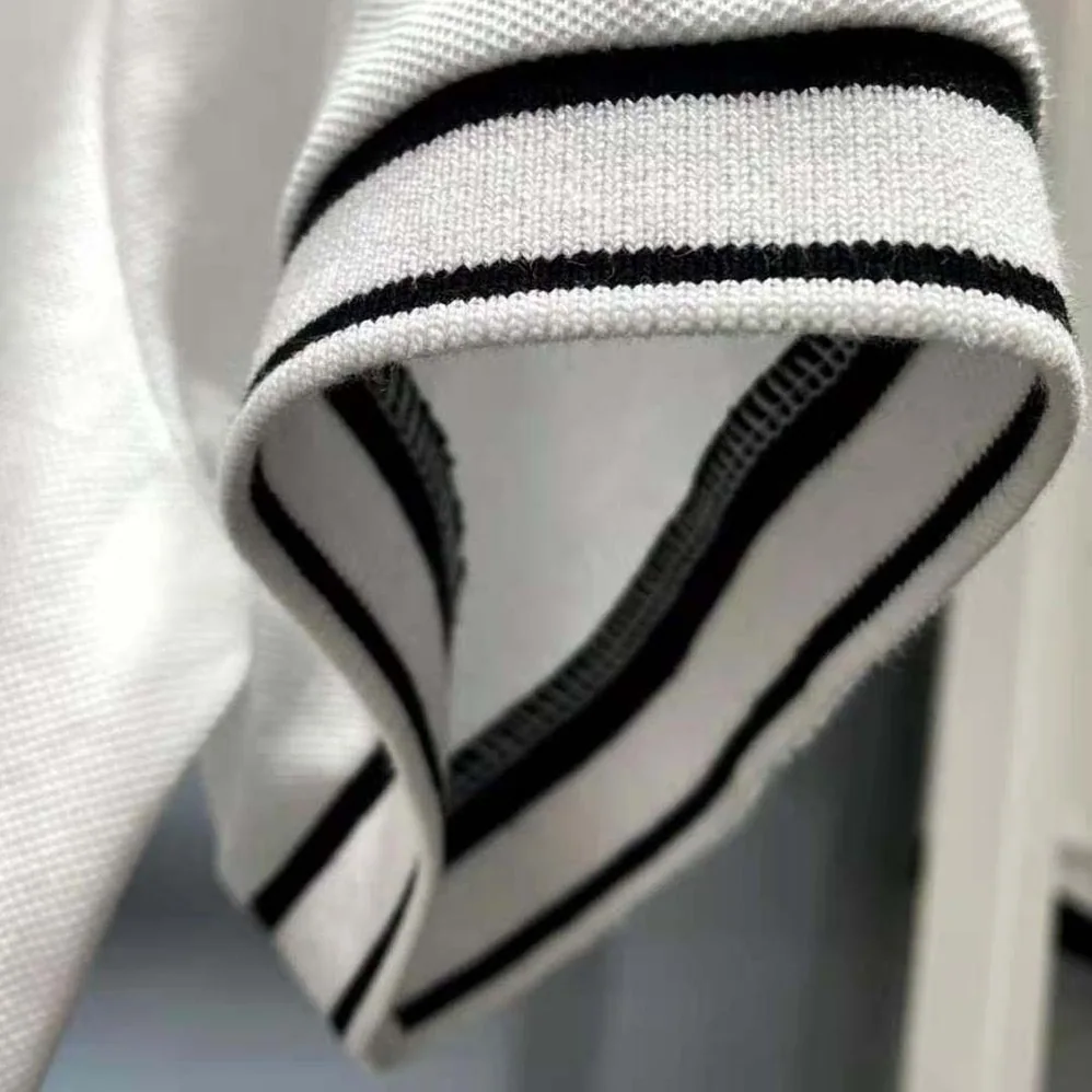 Fendi Polo Shirt White Pique Sweater for Men