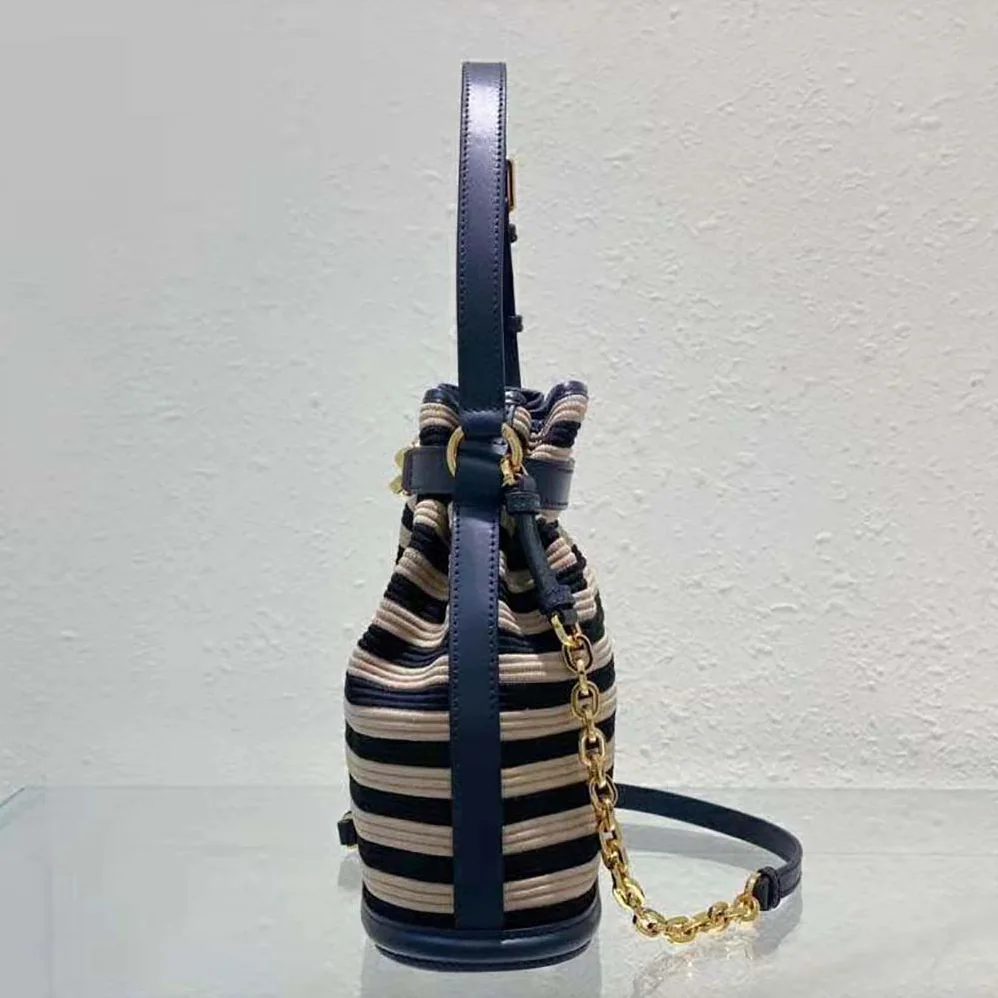 Dior Medium C'est Dior Bag Natural and Denim Blue Marinière Raffia for Women