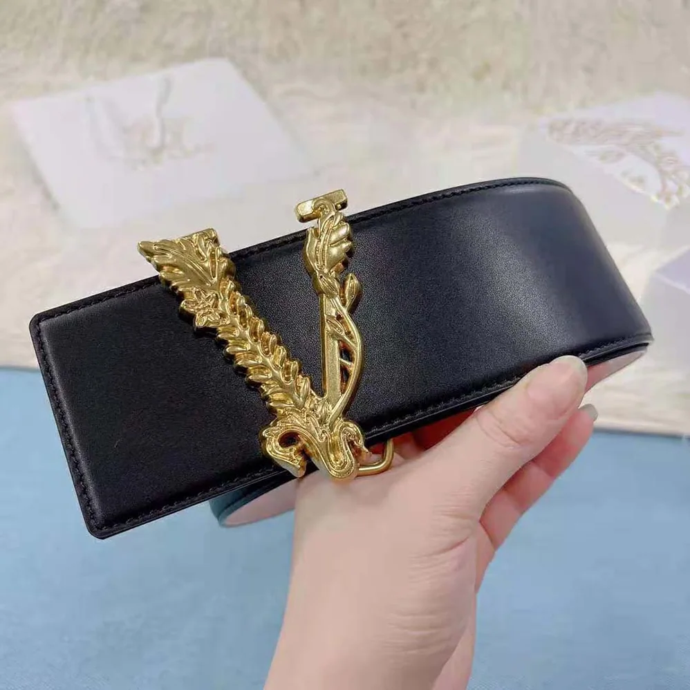 Versace Virtus Waist belt in Calf Leather for Women in Black
