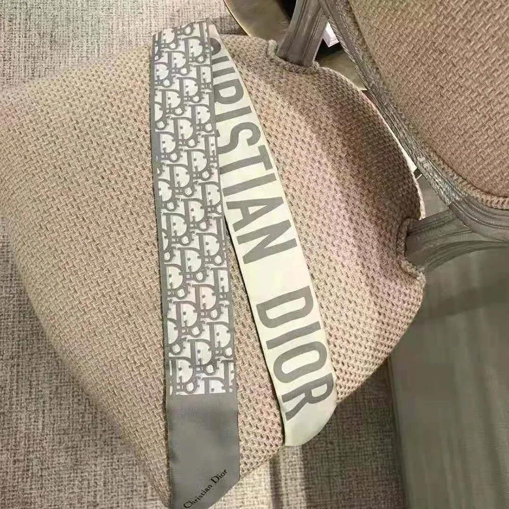 Dior Oblique Mitzah Scarf Gray Silk Twill for Women Dior Oblique Mitzah Scarf Gray Silk Twill for Women