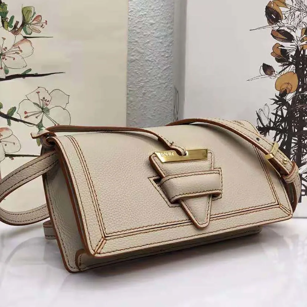 Loewe Mini Barcelona Soft Bag in Soft Grained Calfskin for Women in White Loewe Mini Barcelona Soft Bag in Soft Grained Calfskin for Women in White