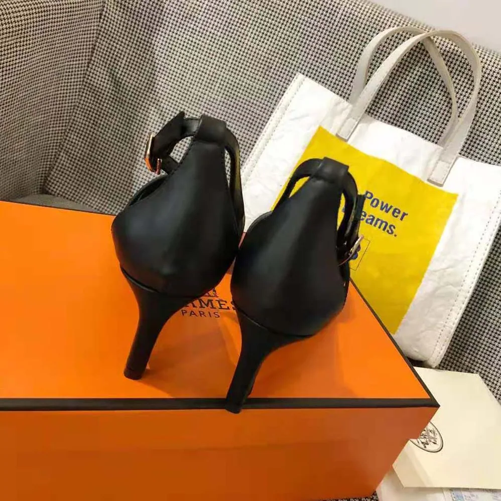 Hermes Premiere 70 High Heel Sandal in Calfskin with Thin Ankle Strap for Women