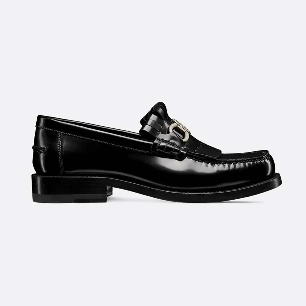 Dior Emblem Loafer Black Brushed Calfskin for Women Dior Emblem Loafer Black Brushed Calfskin for Women