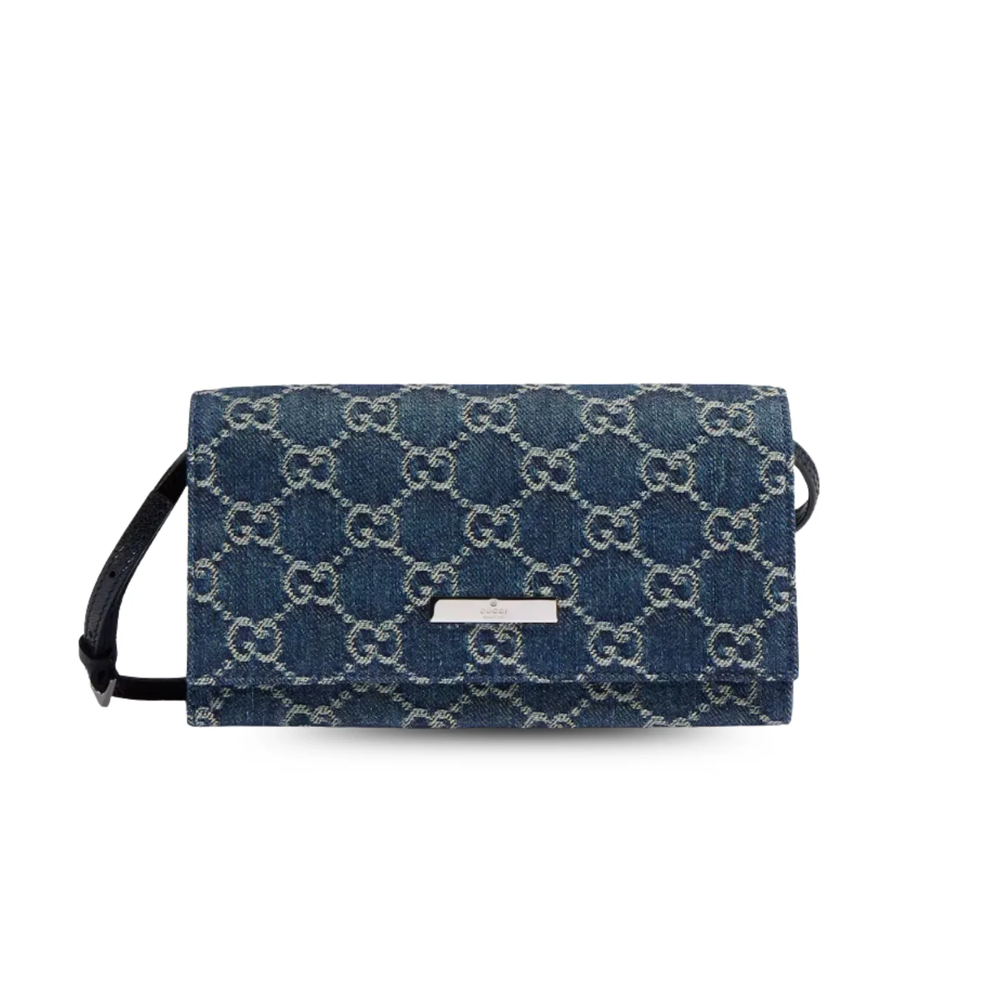 Gucci Pouch With Strap And Gucci Plaque Small Shoulder Bag in Dark Blue Palladium Hardware Gucci Pouch With Strap And Gucci Plaque Small Shoulder Bag in Dark Blue Palladium Hardware