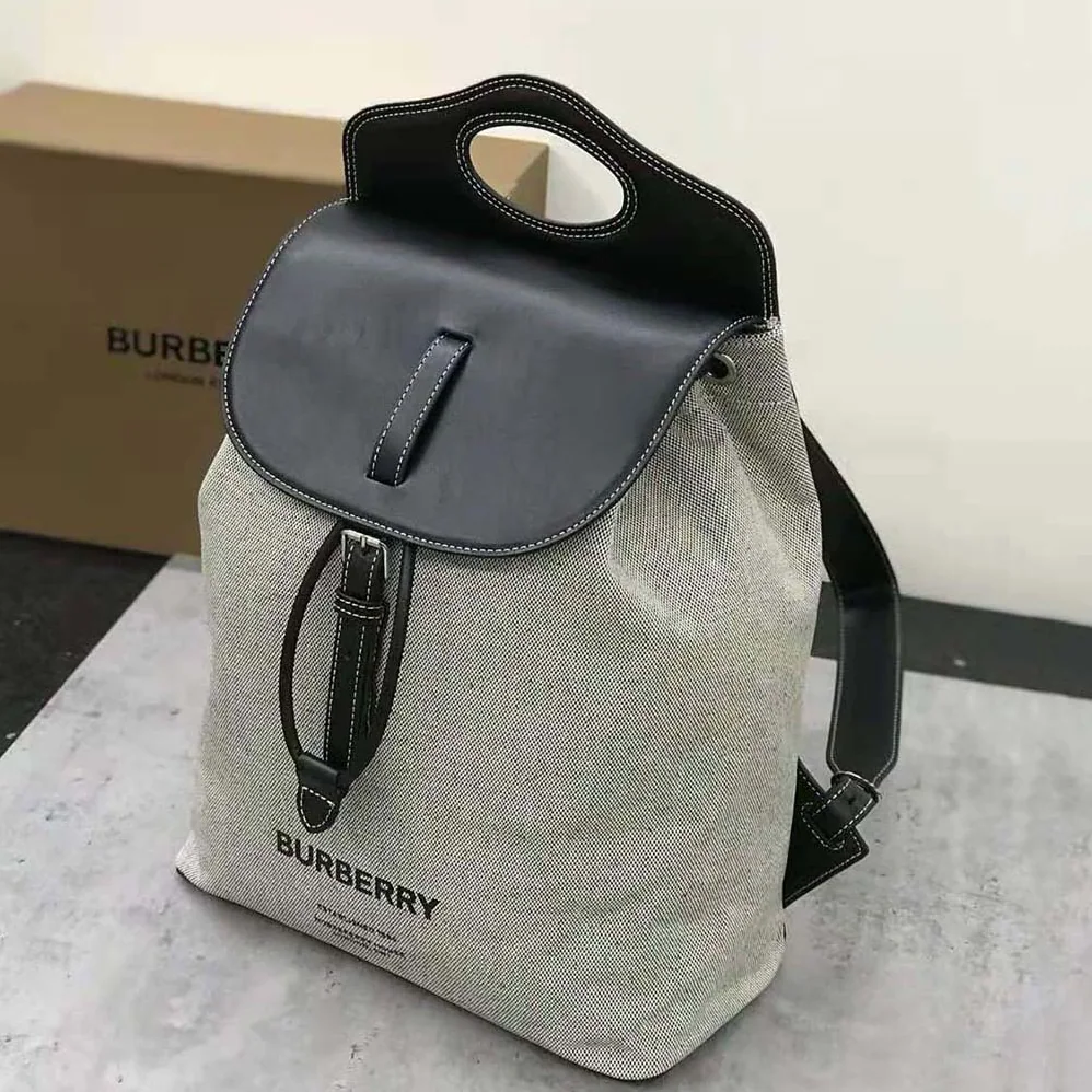 Burberry Horseferry Print Canvas and Leather Pocket Backpack for Men