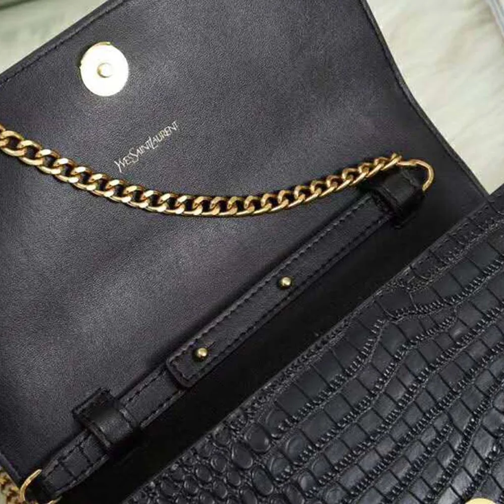 Saint Laurent YSL Sunset Medium Supple Crocodile Embossed Leather for Women Saint Laurent YSL Sunset Medium Supple Crocodile Embossed Leather for Women
