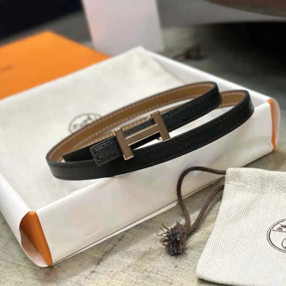 Hermes Focus Belt Buckle & Reversible Leather Strap 13 mm for Women in Gold/Black