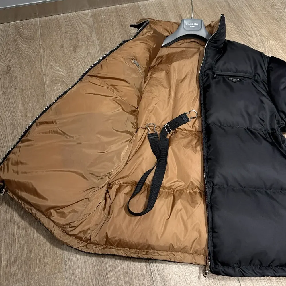 Prada Re-Nylon Down Jacket for Women in Black Prada Re-Nylon Down Jacket for Women in Black