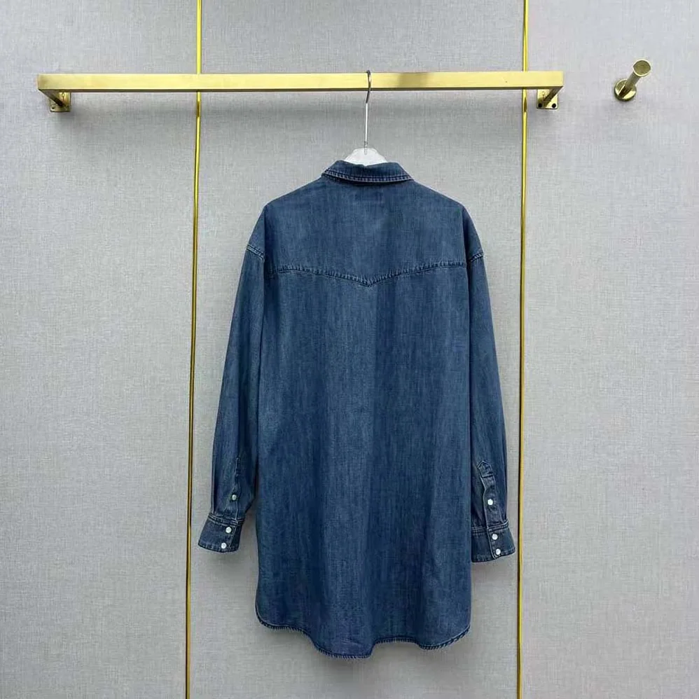 Celine Cowboy Painter Shirt in Denim for Women in Blue