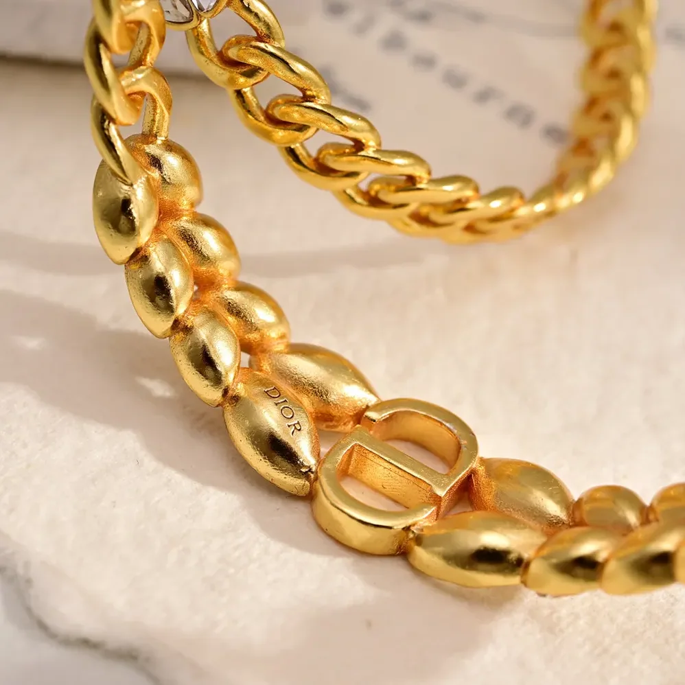 Dior 30 Montaigne Prestige Hoop Earrings Gold-Finish Metal and Silver for Women in Tone Crystals