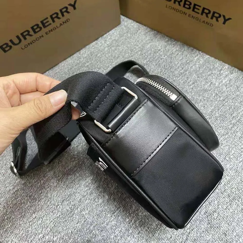 Burberry Coordinates Print Nylon Crossbody Bag for Men in Black Burberry Coordinates Print Nylon Crossbody Bag for Men in Black