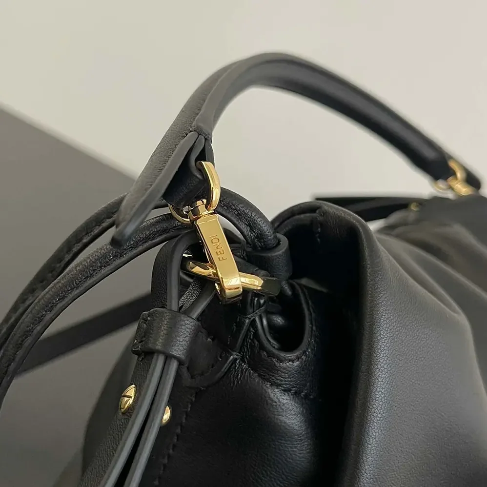 Fendi Mamma Baguette Small Black Nappa Leather Mini Bag for Women