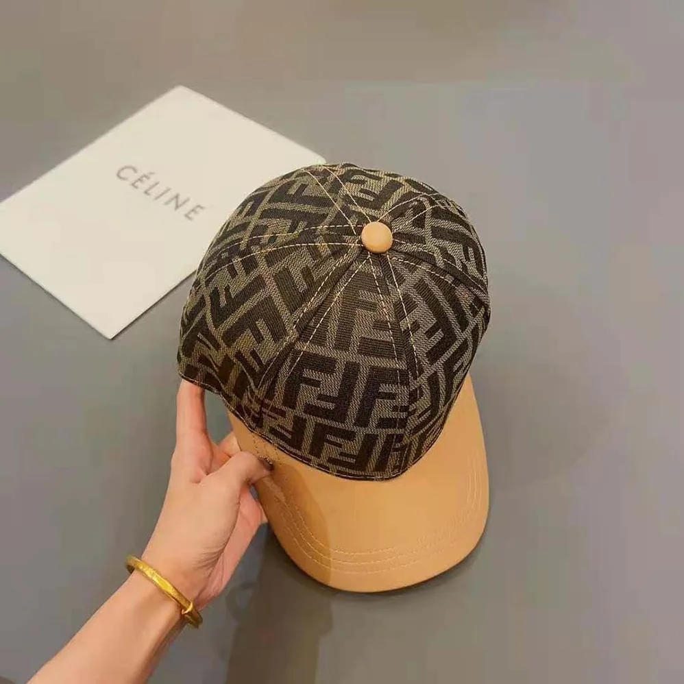 Fendi Hat Brown FF Jacquard Fabric Baseball Cap for Women Fendi Hat Brown FF Jacquard Fabric Baseball Cap for Women