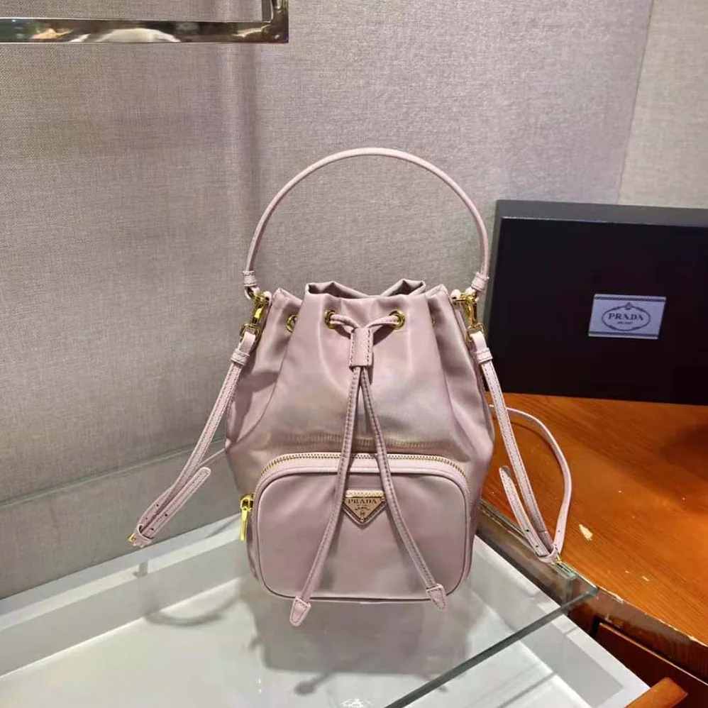Prada Duet Re-Nylon Shoulder Bag for Women in Pink Prada Duet Re-Nylon Shoulder Bag for Women in Pink