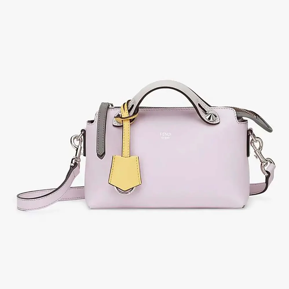 Fendi by the way Mini Multicolor Leather Boston Bag for Women in Pink
