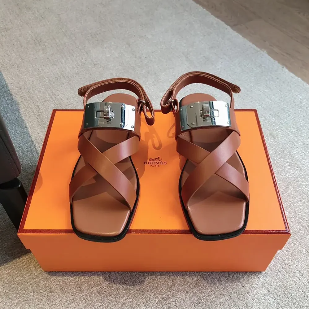 Hermes Ines Sandal-Brown H241155Z for Women