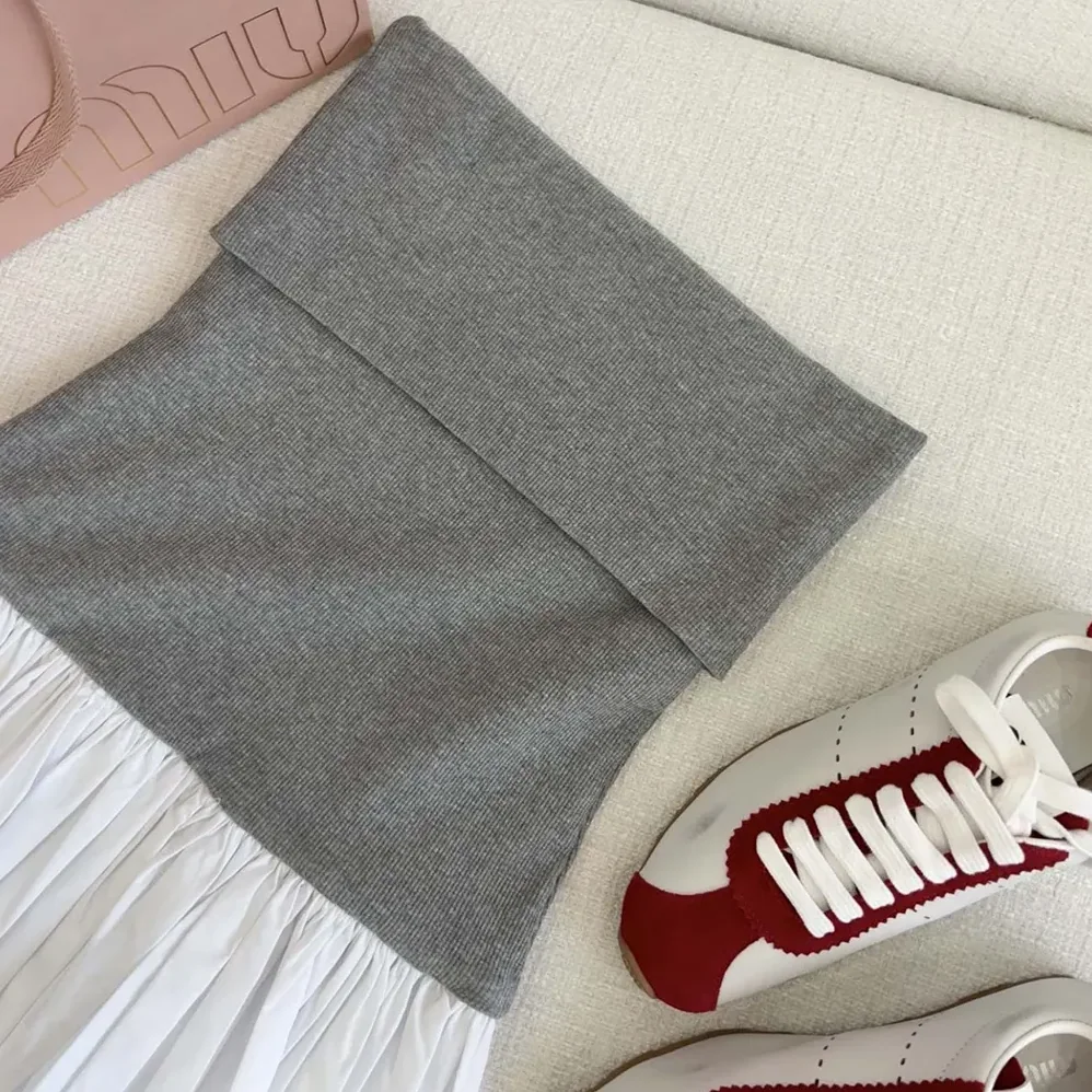 Miu Miu Poplin and Jersey Miniskirt for Women in White Miu Miu Poplin and Jersey Miniskirt for Women in White
