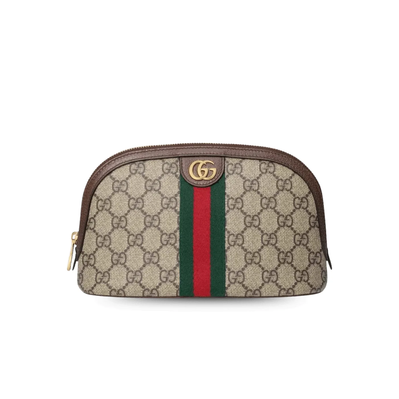Gucci Ophidia Cosmetic Case Large Clutch & Pouch in Beige Gold Hardware