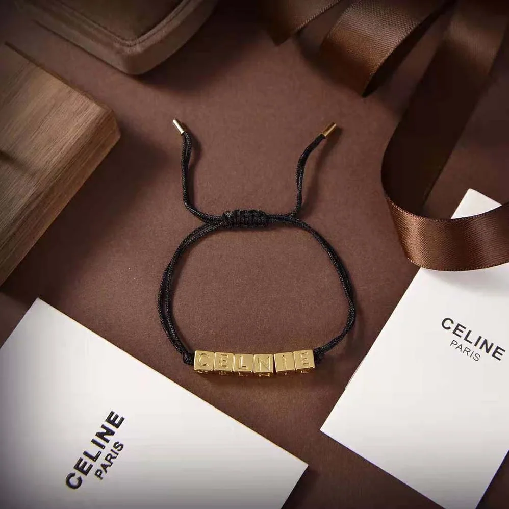 Celine Beach Bracelet in Brass with Gold Finish and Polyester for Women