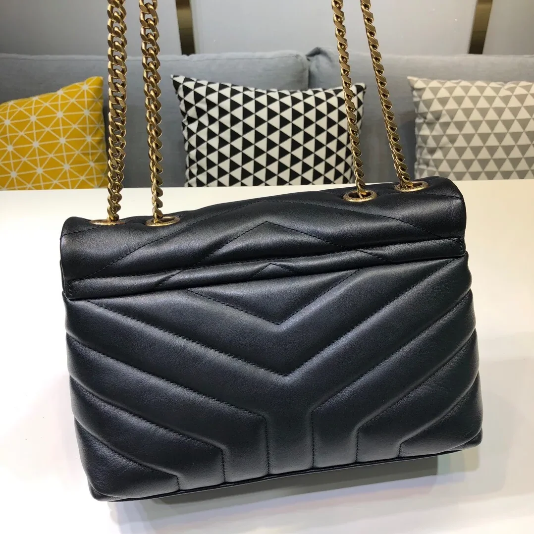 Saint Laurent Loulou Small Chain Bag In Y Black With Gold Hardware in YSL Saint Laurent Loulou Small Chain Bag In Y Black With Gold Hardware in YSL