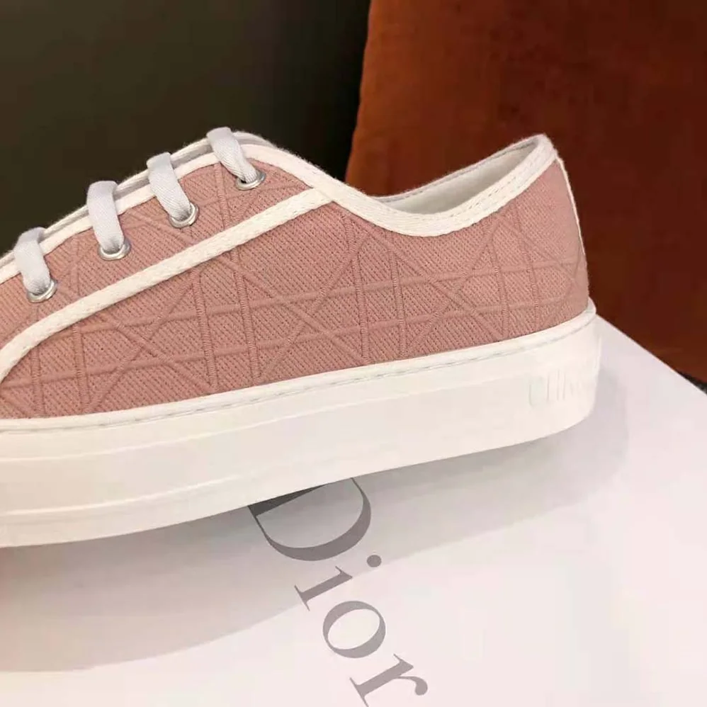 Dior Walk n dior Sneaker Nude Denim with Cannage Embroidery for Women