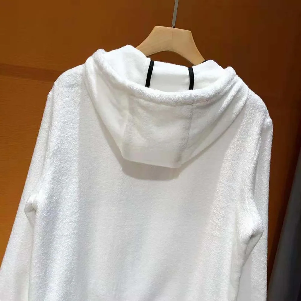Prada Terry Cloth Hoodie for Women in White Prada Terry Cloth Hoodie for Women in White