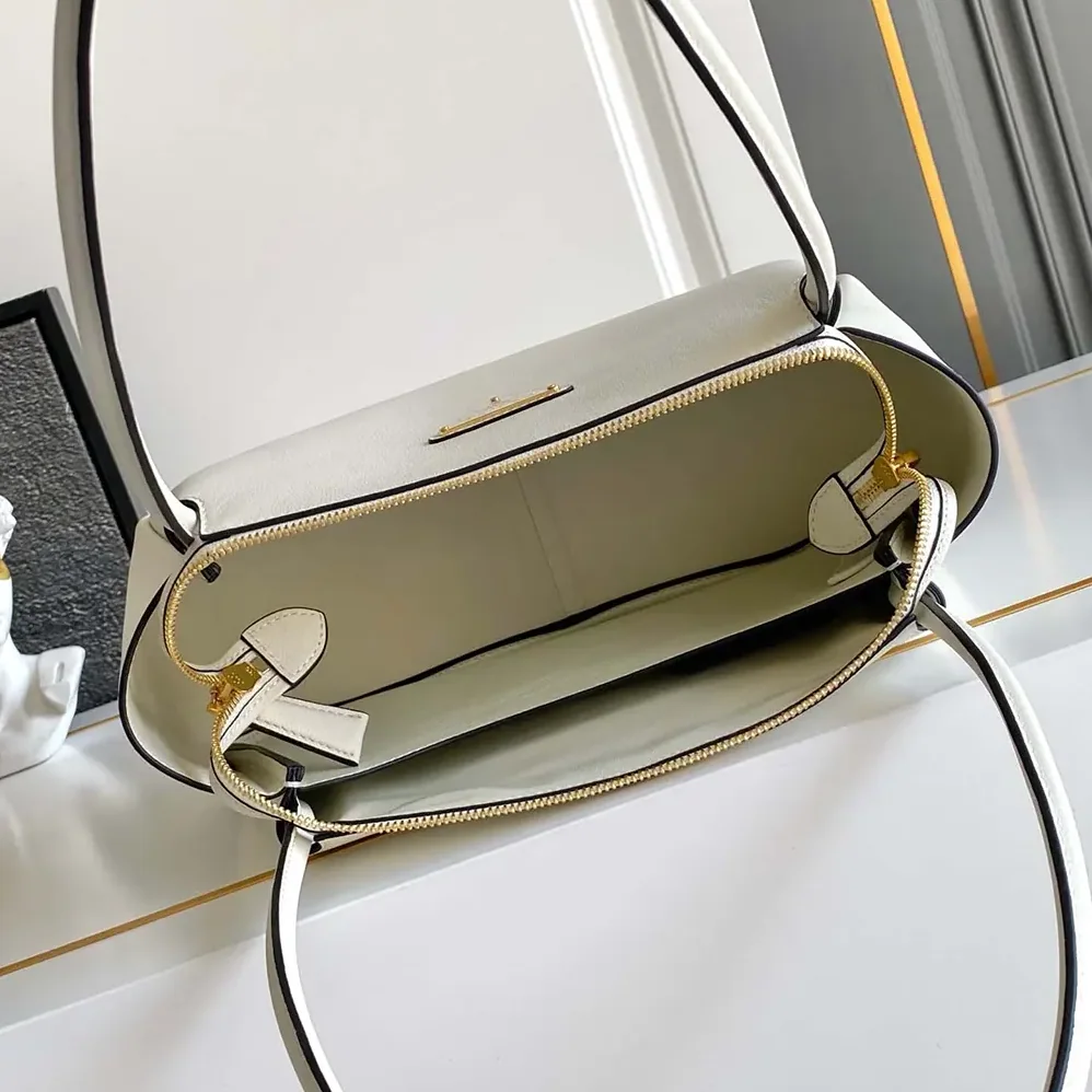 Prada Darling Medium Leather Shoulder Bag for Women in White