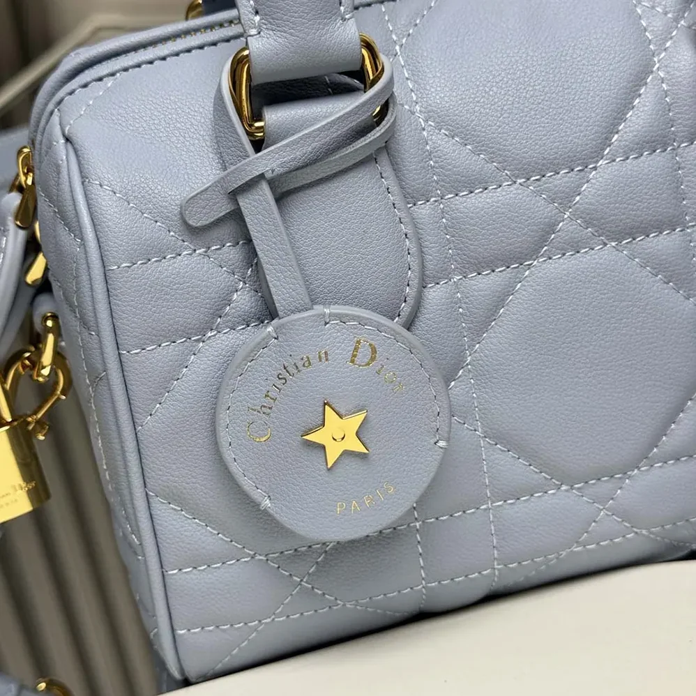 Dior Dior Groove 20 Bag Pale Blue Macrocannage Calfskin for Women