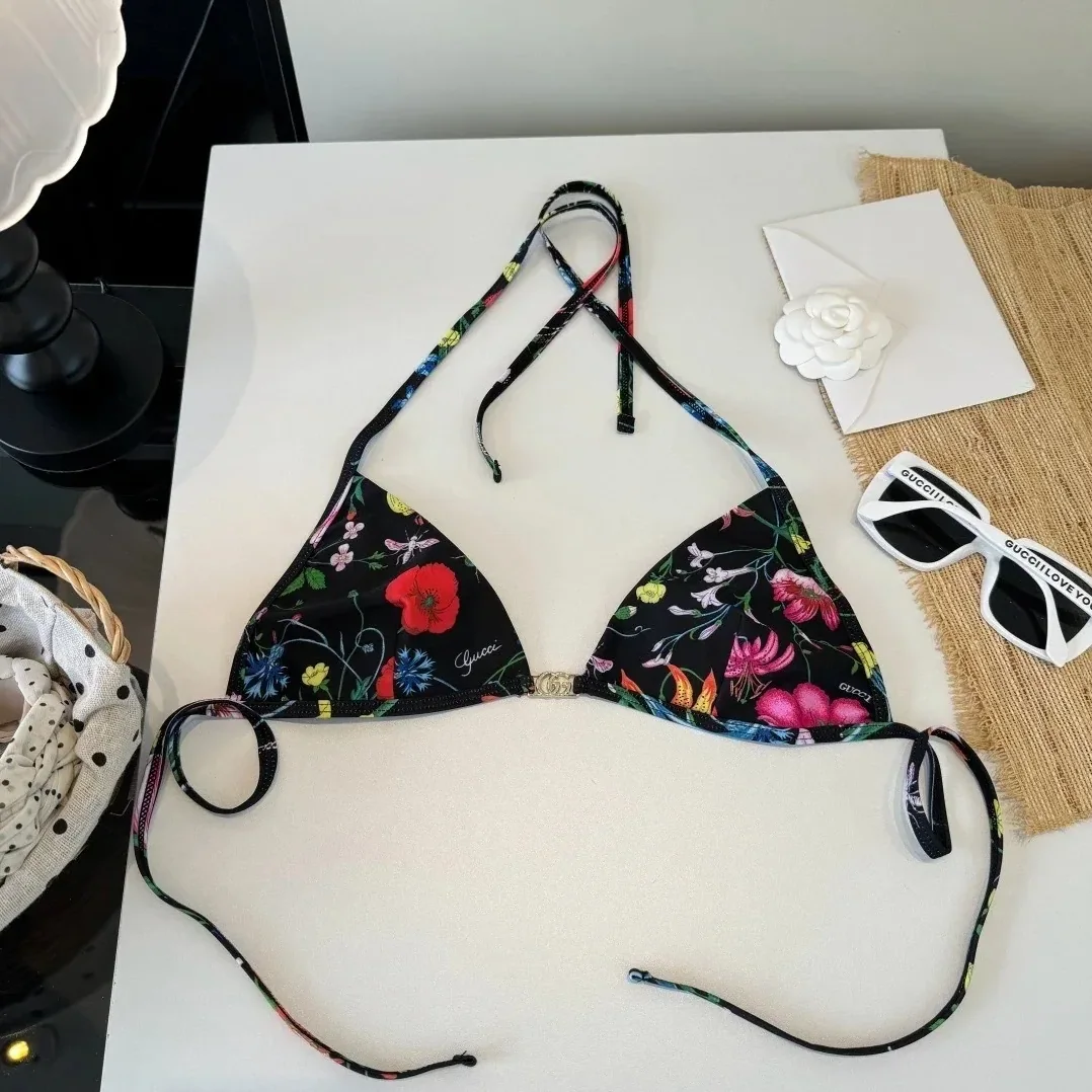 Gucci Flora Print Triangle Bikini Multicolor Gucci Flora Print Triangle Bikini Multicolor