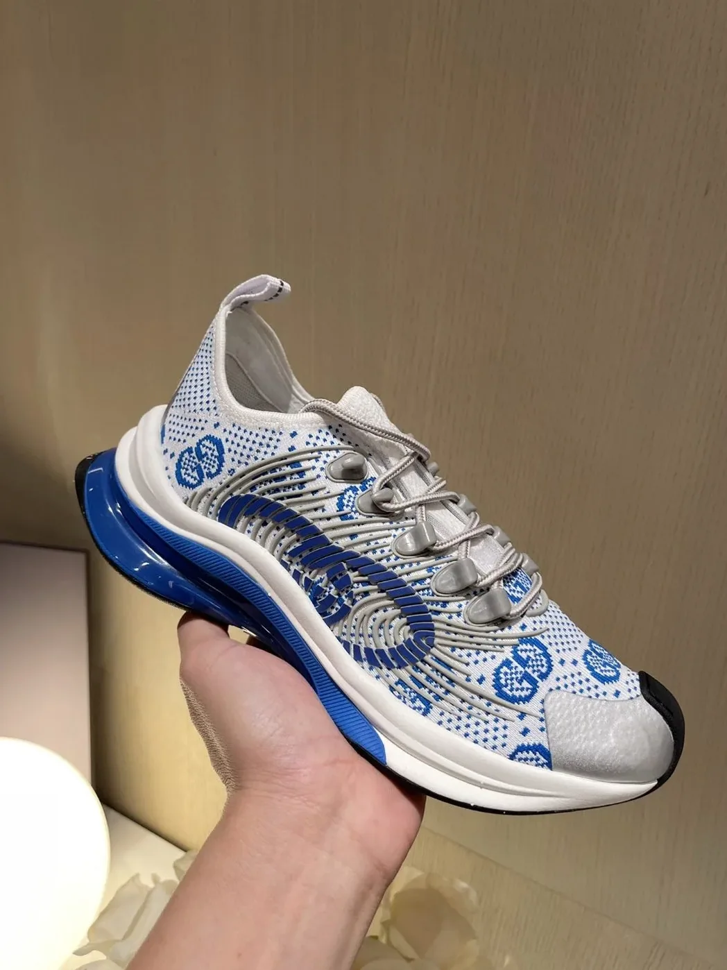 Gucci Run Sneaker White Blue for Women
