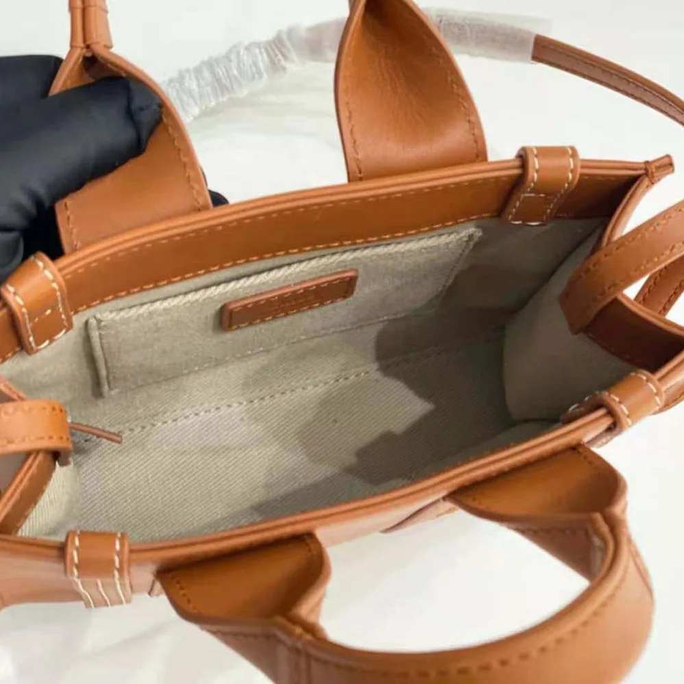 Chloe Mini Woody Tote Bag for Women in Brown