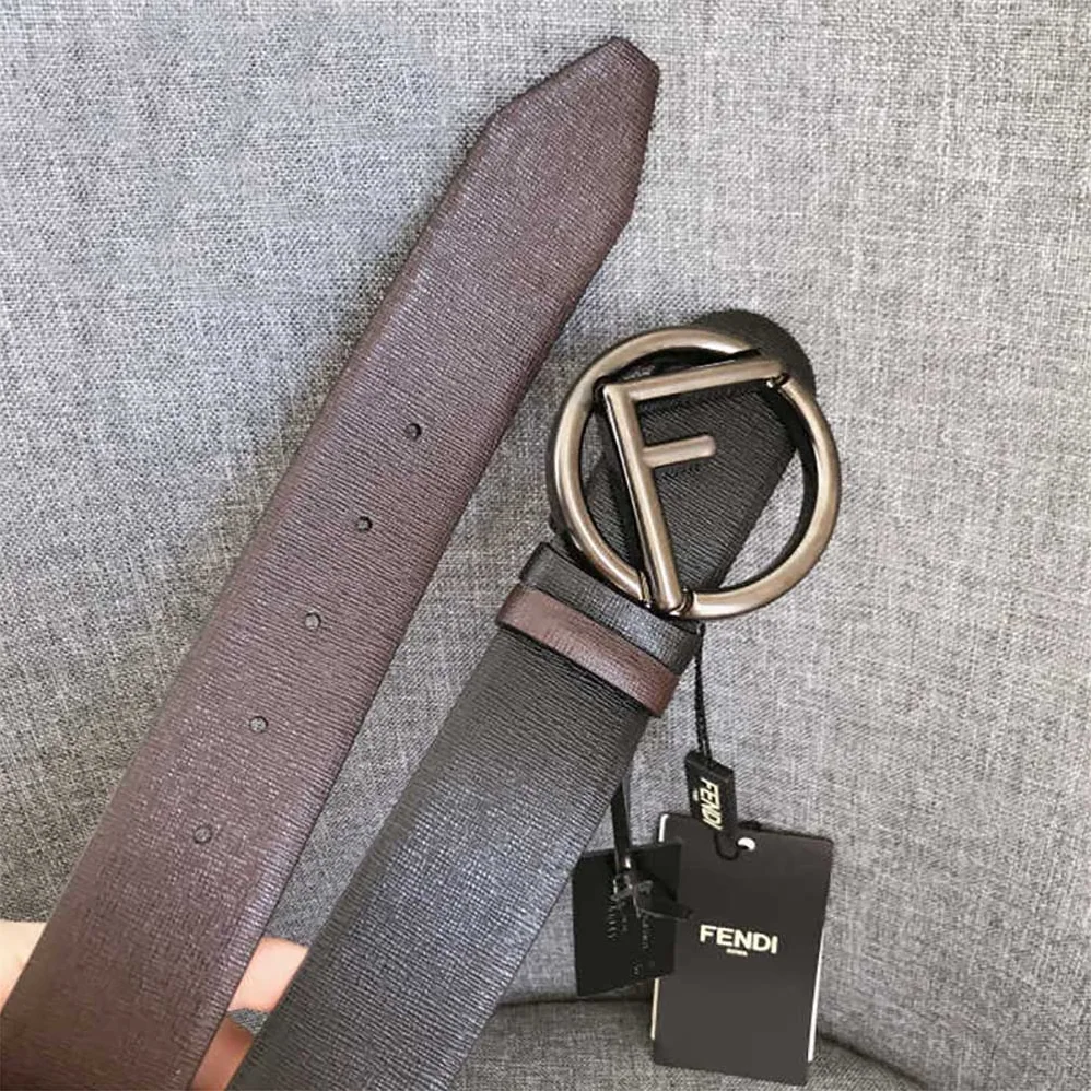 Fendi Black and Brown Leather Belt for Men Fendi Black and Brown Leather Belt for Men