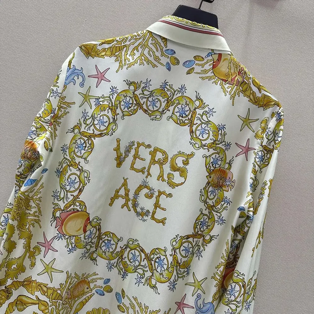 Versace Underwater Barocco Silk Shirt for Women