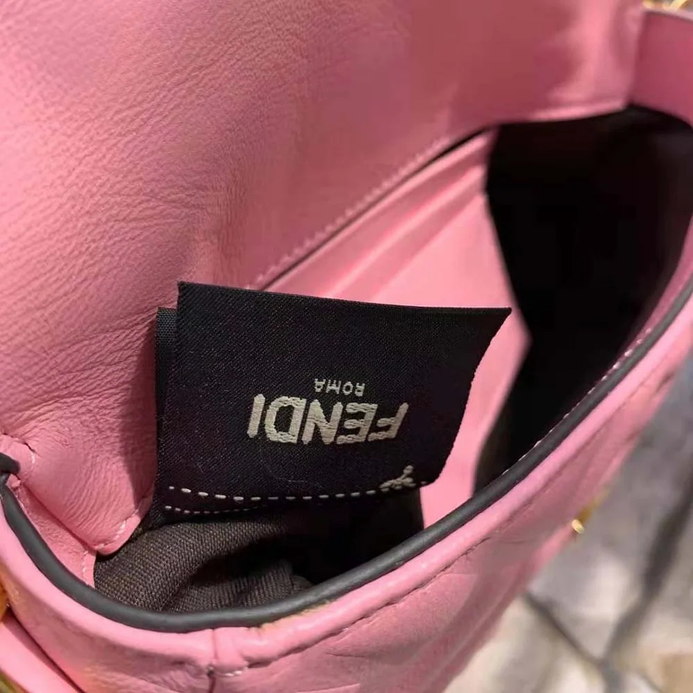 Fendi Baguette Soft Nappa Leather Bag for Women in Pink