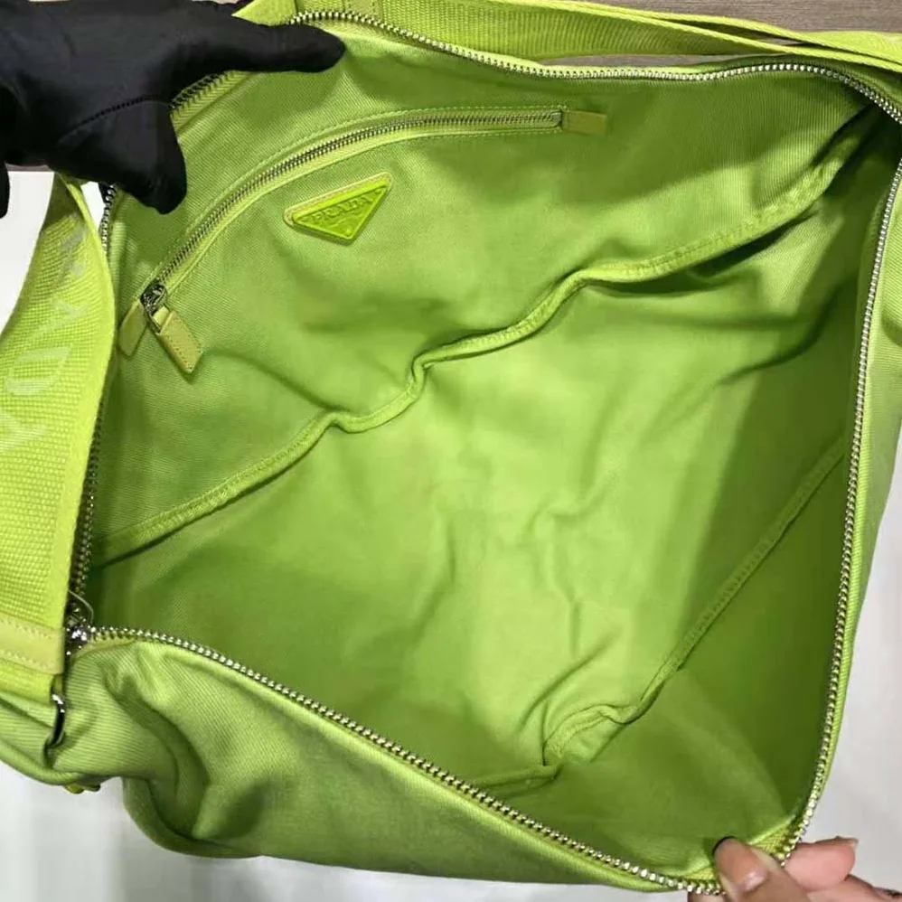 Prada Canvas Prada Triangle Bag for Women in Green