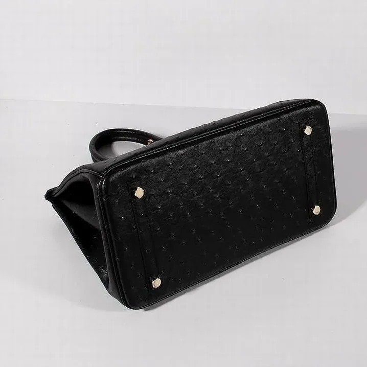 Hermes Birkin With Textures Top Handle Bag in Black Gold Hardware