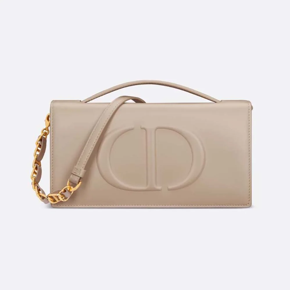 Dior CD Signature Mini Bag Powder Beige Calfskin with Embossed CD Signature for Women