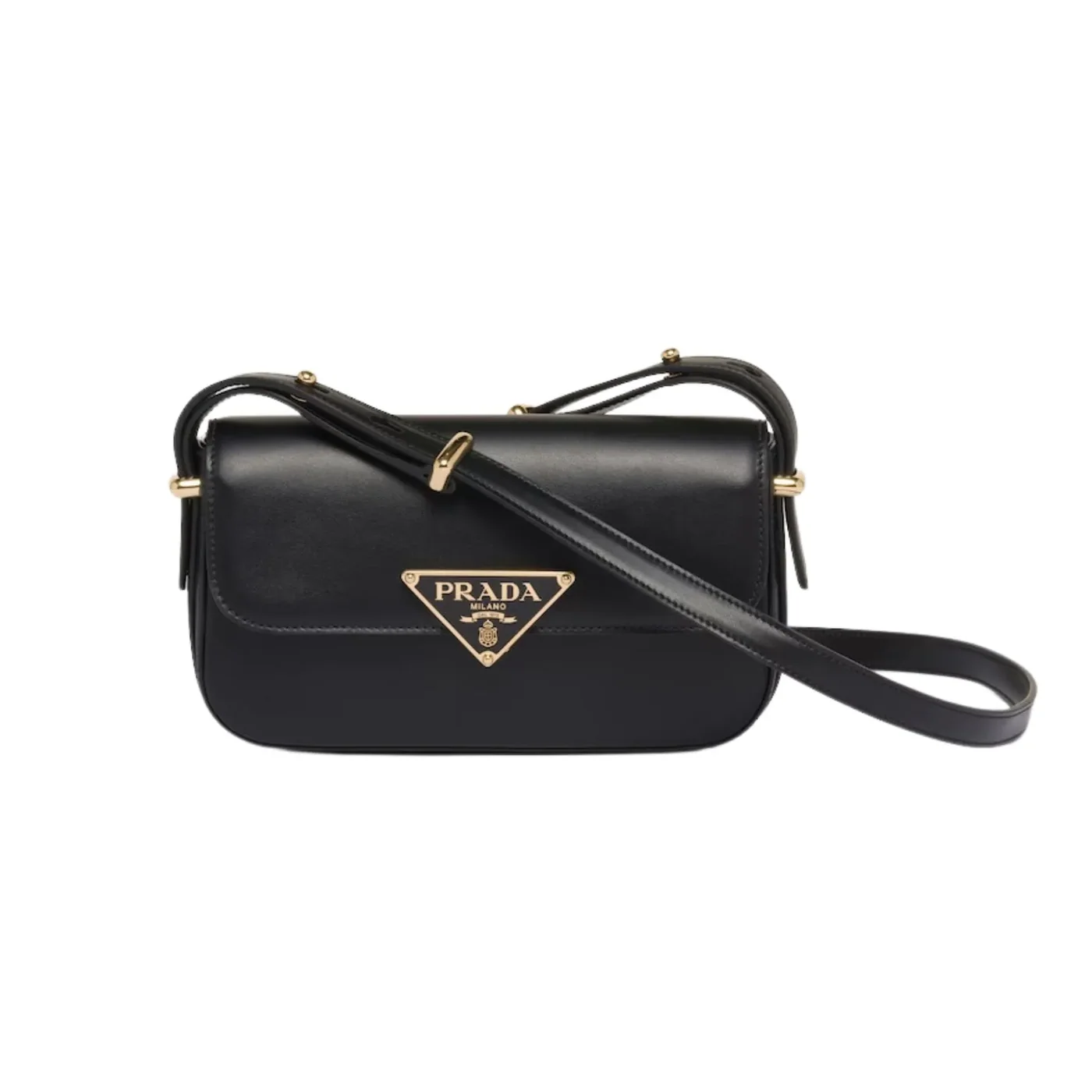 Prada Leather Shoulder Black Bag 1BD339_ASK_F0002_V_MTO- / 8 Inches Prada Leather Shoulder Black Bag 1BD339_ASK_F0002_V_MTO- / 8 Inches