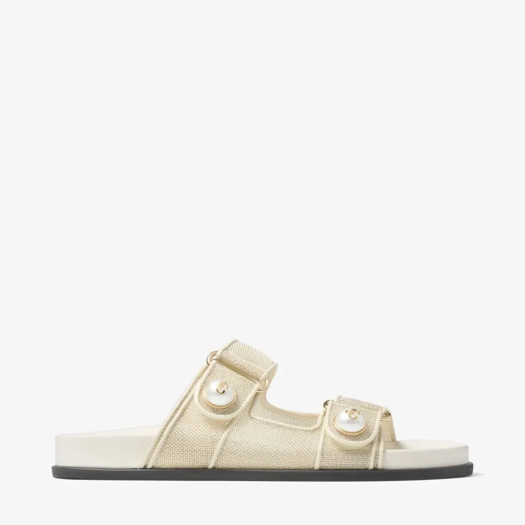 Jimmy Choo Fayence Sandal Champagne in Latte FAYENCESANDALCJM Jimmy Choo Fayence Sandal Champagne in Latte FAYENCESANDALCJM