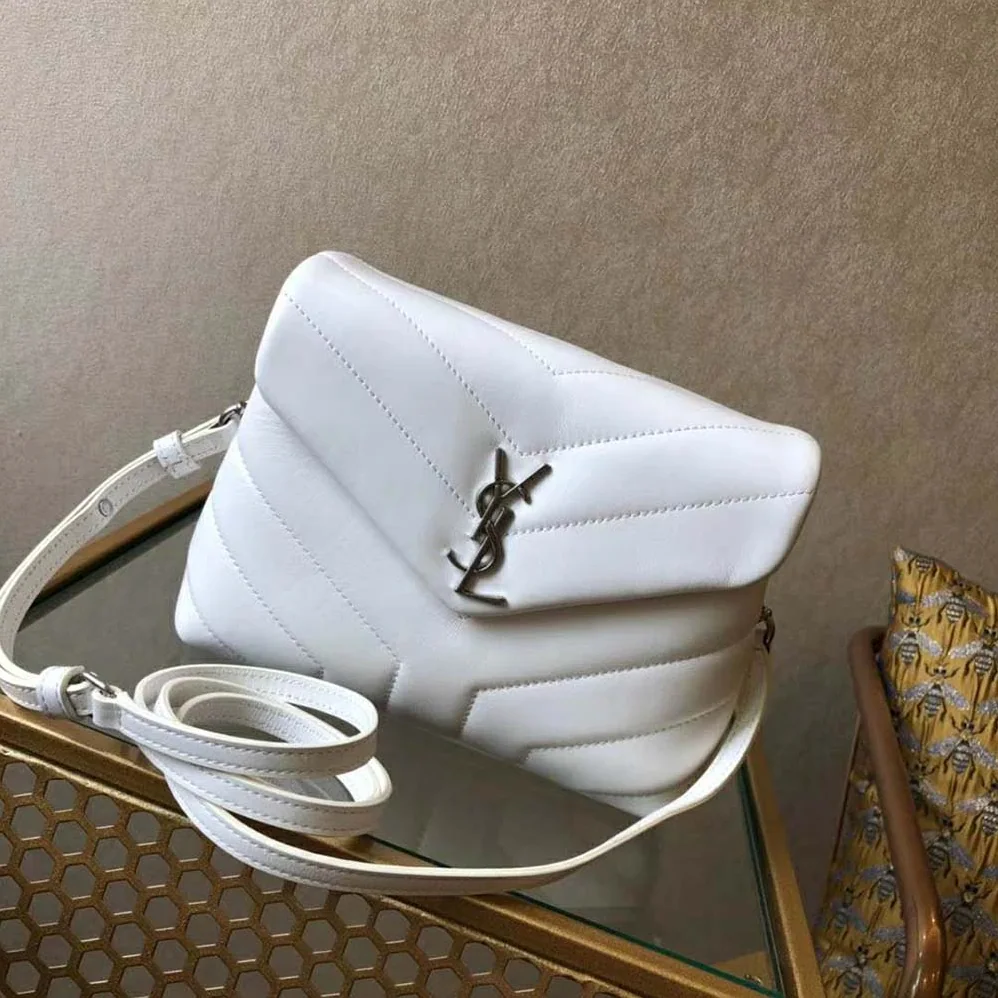 Saint Laurent YSL Small Loulou Bag Y Quilted Leather for Women in White Saint Laurent YSL Small Loulou Bag Y Quilted Leather for Women in White