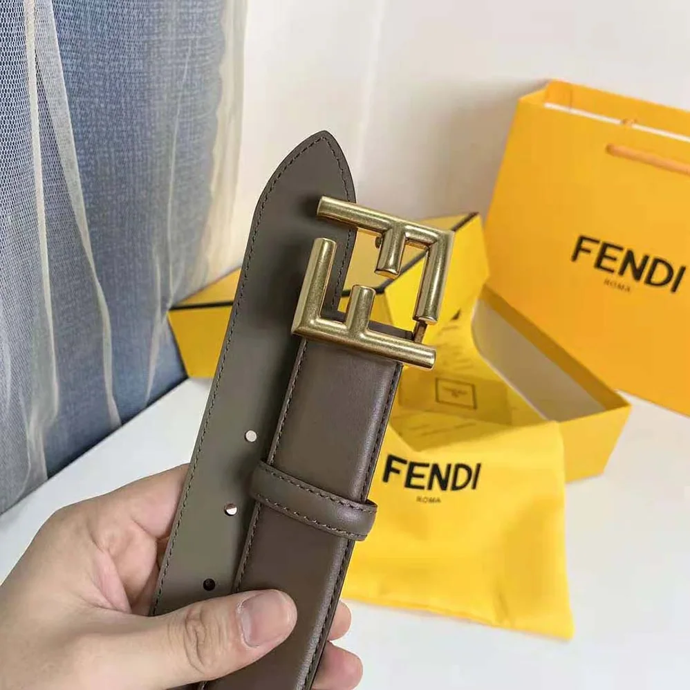 Fendi Belt with Loop and FF Stud Buckle for Women in Silver Fendi Belt with Loop and FF Stud Buckle for Women in Silver