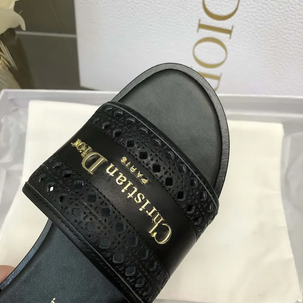 Dior Black Calfskin with Openwork Microcannage Motif for Women